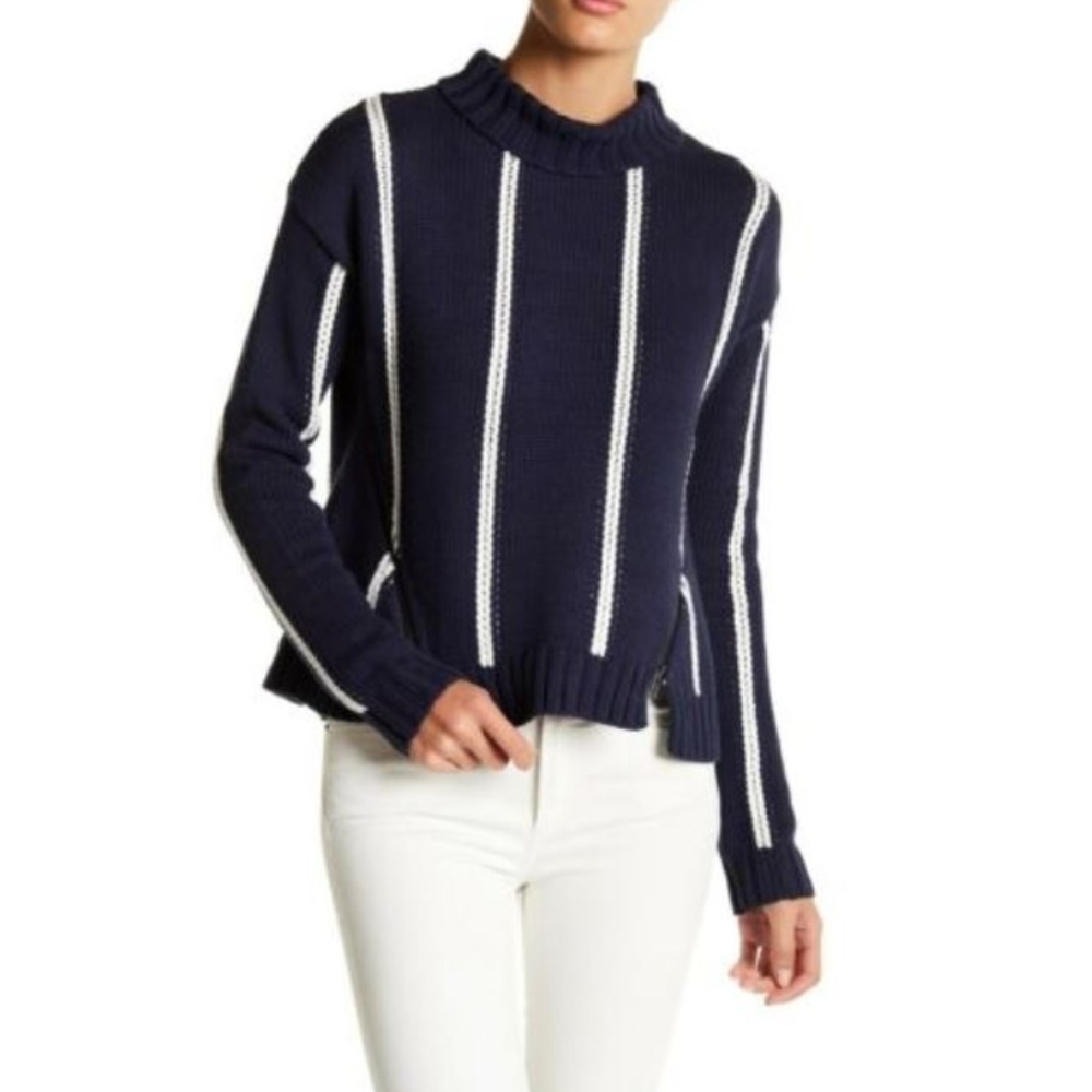 Stylestalker Mustang Sweater Top Split Zip Sides.